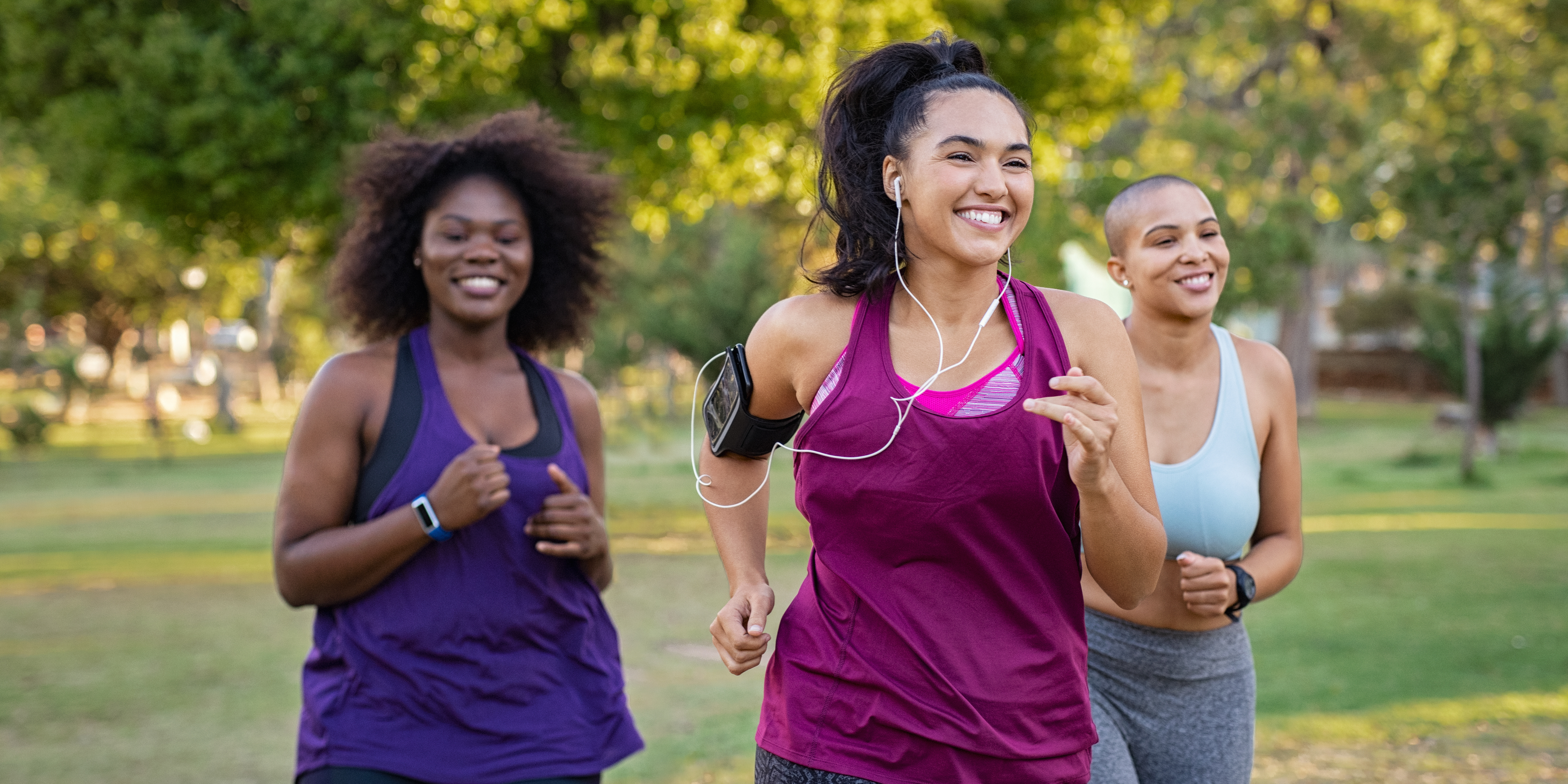 Three women jogging and exercising to support weight loss journey on GLP-1s